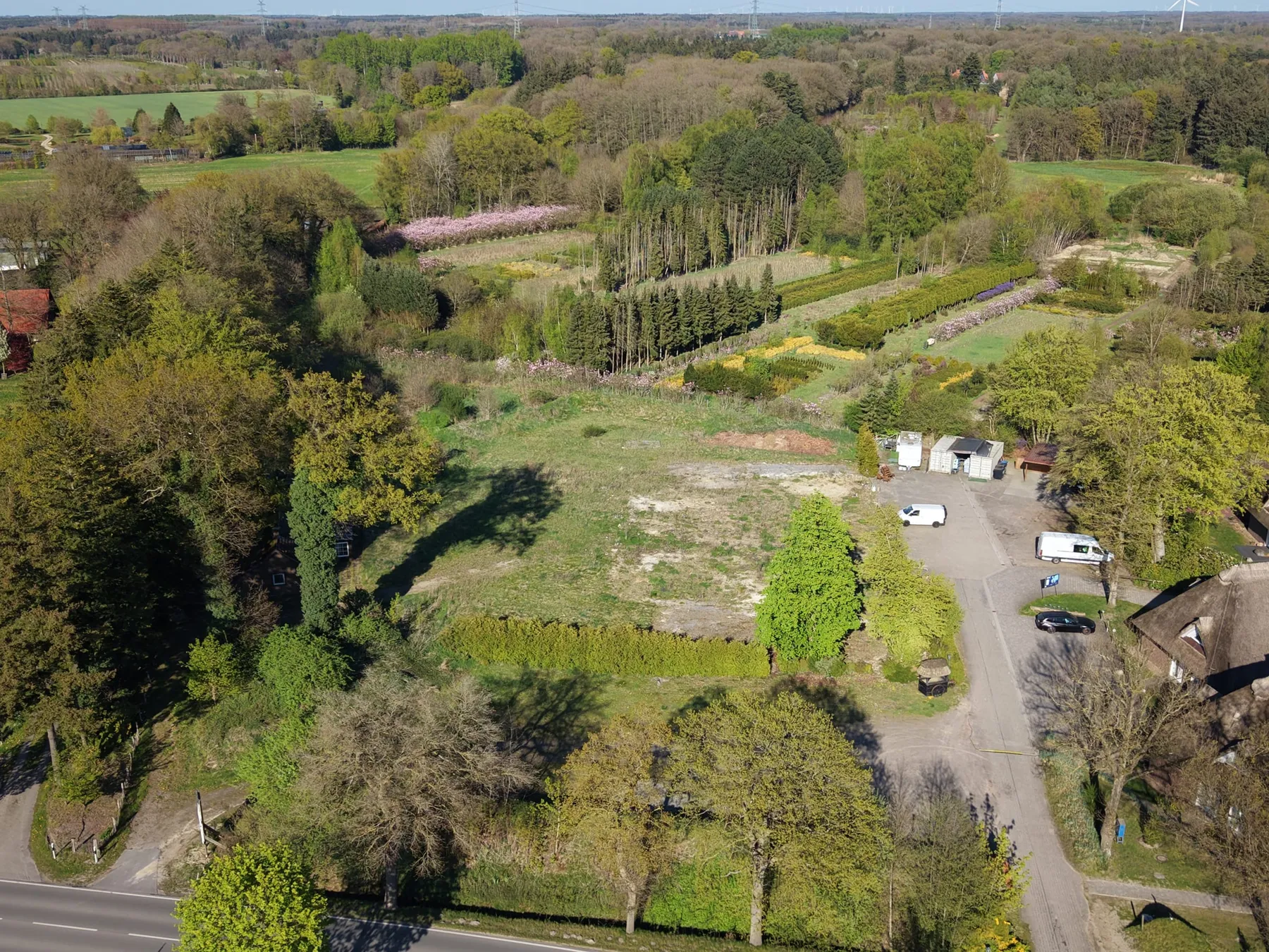 Drohnenaufnahme des KraftRaum-Geländes in Bad Zwischenahn